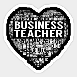 Business Teacher Heart Sticker